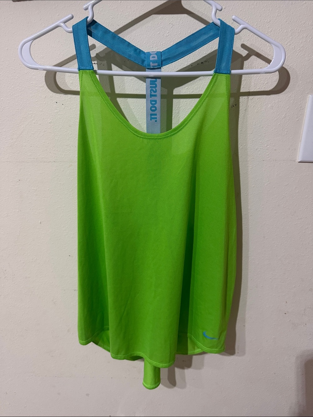 Nike Lime Green Work Out Tank with Teal Straps